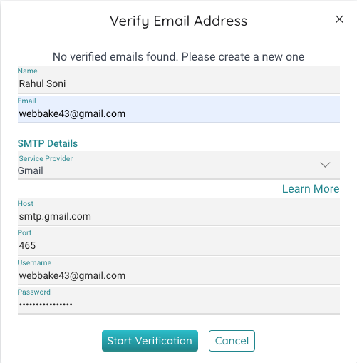 verify a new email